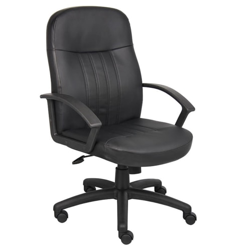 Boss Executive Leather Budget Chair, Black